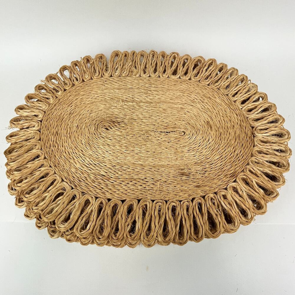 Vintage Fallani & Cohn Woven Hemp Straw Placemats Set of 6